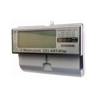 Счетчик  Меркурий  231 АRТ-01 Ш 5-60А 380В DIN ЖКИ IK  2-тарифный
