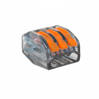 REXANT 221-413 Клемма 3-проводная (0,08-2,5 (4) мм2) 50шт. прозрачные 07-5253-1
