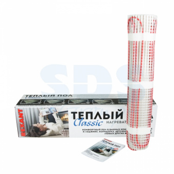 REXANT Тёплый пол (нагревательный мат)  Classic RNX -2,5-375 (площадь 2,5 м2 (0,5 х 5,0 м)),375 Вт, двужильный с экраном 51-0505-2
