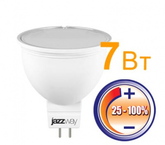 Светодиодная лампа  Jazzway  JCDR  7Вт  230В  4000K  GU5.3  диммир.