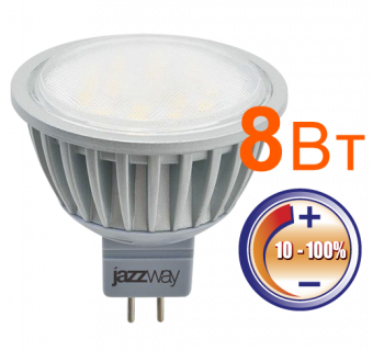 Светодиодная лампа  Jazzway  JCDR  7Вт  230В  3000K  GU5.3  диммир.
