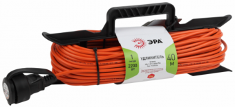 Удлинитель силовой ЭРА UFx-1-2x1.0-40m-IP44 на рамке без заземляющих контактов  1 гнездо 40м ПВС 2х1