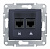 Schneider Electric Sedna Графит Розетка механизм компьютерная 2-местная RJ45 категория 6, неэкранированная UTP с пружинными зажимами IP20 скрытая установка SDN4800170