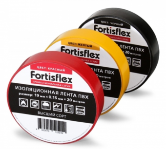 Изолента ПВХ красная 19мм 20 (0,15) Fortisflex