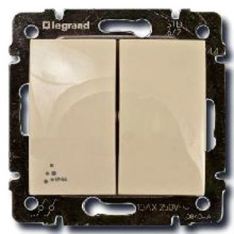 Legrand Valena  Слоновая Кость IP44 Переключатель механизм 2-клавишный 10А 250В /774198