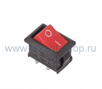 Выключатель клавишный 250V 6А (2с) ON-OFF красный  Mini  (RWB-201, SC-768)  REXANT 36-2111