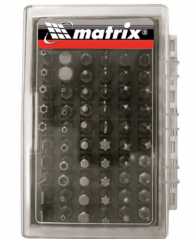 Набор бит с магнитным держателем, CrV,61шт MATRIX 11387