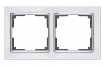 Werkel  Snabb Белый-Хром Рамка 2-местная WL03-Frame-02-white a028881