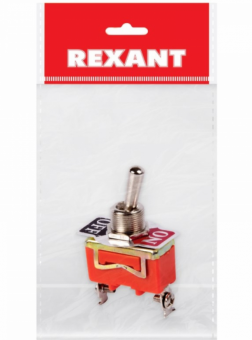 Тумблер 250V 15А (2c) ON-OFF однополюсный  (KN-101)  REXANT Индивидуальная упаковка 1 шт 36-4110-1