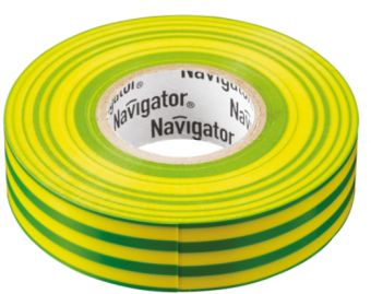 Изолента ПВХ желто-зеленая 19мм 20м Navigator  NIT-A19-20/YG 71 115