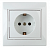ЭРА  Intro  Plano  Белый  Розетка 2P+E Schuko со шторками  16АХ-250В, скрытая установка  1-206-01 Б0029845