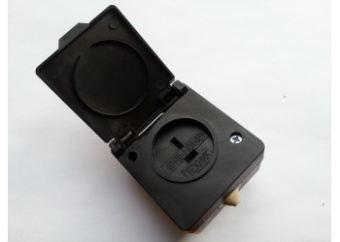 Розетка РП-2Б ПГ 42В плоская, контакты РШ-П-2-0-IP43 10А 42V пластиковая открытой установки 84628