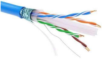 F/UTP 4х2 CAT6, PVC  информационный экранированый, синий кабель (кратно 305)