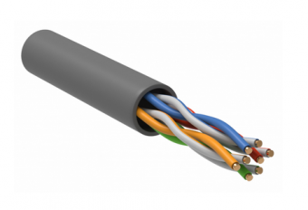 U/UTP категория 5E 4 пары 24 AWG PVC 1м Кабель витая пара серый  (кратно 305) GENERICA