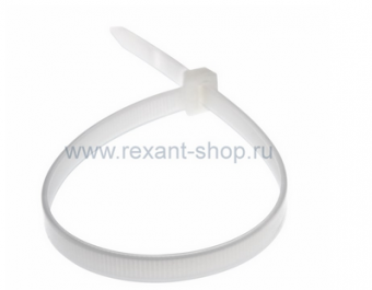 Хомут (стяжка) нейлон  8.0 (7,5) х 300  белый  (100шт)  СКМ-300  многоразовый  REXANT 07-0309 07-0309