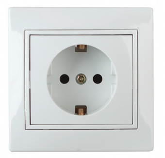 ЭРА  Intro  Plano  Белый  Розетка 2P+E Schuko со шторками  16АХ-250В, скрытая установка  1-206-01 Б0029845