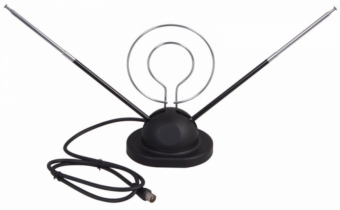 Антенна комнатная REXANT телескопическая на подставке с кольцом VHF, UHF,  47-860 MHz RX-105 34-0105 34-0105