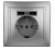 ЭРА  Intro Plano  Алюминий  Розетка+USB, IP20, скрытая установка  1-410-03 Б0043249