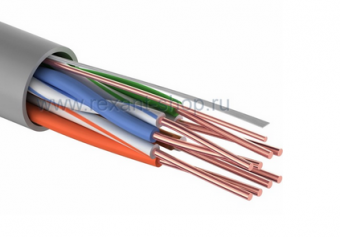UTP 4PR 24AWG, CU (медь), CAT5e, 100МГц, PVC серый, (бухта 25 м)  кабель  01-0043-25 REXANT