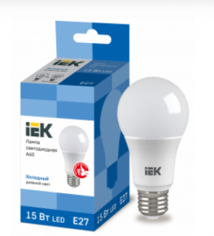 Светодиодная лампа  IEK  A60  15Вт  230В  6500К  E27