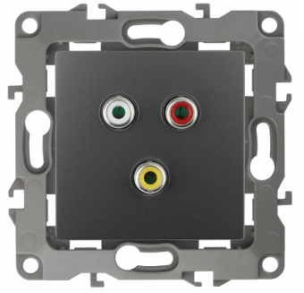 ЭРА  Эра12  Графит  Розетка RCA 12-3113-12