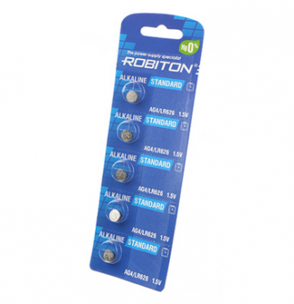 Элемент питания ROBITON STANDARD R-AG4-0-BL5 (0% Hg)