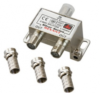 Делитель ТВ  x 2 + 3шт. F   "BOX"  5-1000 МГц  "Silver"   REXANT 05-6101