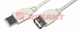 Шнур  USB-А (male) - USB-A (female)  3M  REXANT