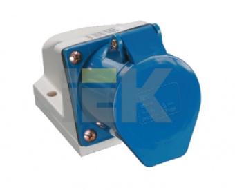 Розетка IEK 113 2Р+Е 16А 220В IP44 стационарная