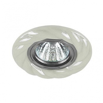 Точечный светильник ЭРА DK4 CH/WH декор керамика "косичка" MR16, 12/220 V, хром/белый