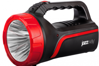 Фонарь светодиодный Jazzway Accu6-L3W 2 режима, аккумулятор 4V2Ah, ЗУ 220V, черный/красный