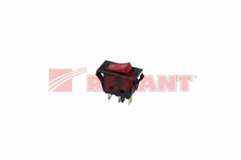 Выключатель клавишный 250V 15А (3с) ON-OFF красный  с подсветкой  (RWB-413, SC-788)  REXANT 36-2225