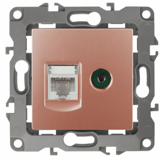 ЭРА  Эра12  Медь  Розетка информационная RJ45+TV,   12-3110-14