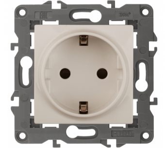 ЭРА  Elegance  Слоновая Кость  Розетка 2P+E Schuko, 16A-250В, IP20 14-2101-02