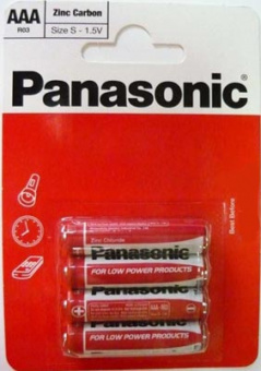 Элемент питания Panasonic R03 Zinc Carbon BP4 (кратно 4)