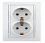 ЭРА  Intro  Plano  Белый  Розетка 2X2P+E Schuko, 16АХ-250В, скрытая установка  1-205-01 Б0027615