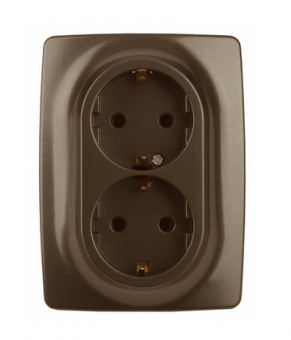 ЭРА  Эра12  Бронза  Розетка 2X2P+E Schuko, 16АХ-250В 12-2106-13