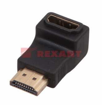 Переходник  гн.HDMI - шт.HDMI  угловой  GOLD   REXANT 17-6805
