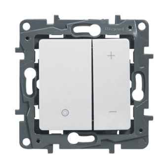 Legrand  Etika  Белый Диммер механизм нажимной (вкл./выкл. +/-) 20-400Вт 230В 672218