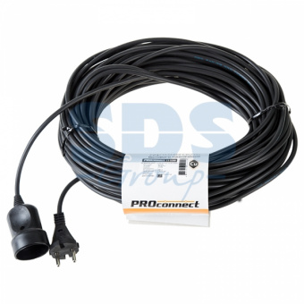 Удлинитель шнур 30 м (1 роз.) 2х0.75 мм2 черный STANDART PROCONNECT 11-5358