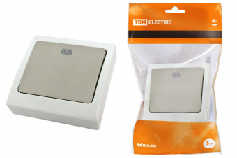 TDM  Вуокса Выключатель 1-клавишный скрытая установка IP54 10А SQ1803-0101