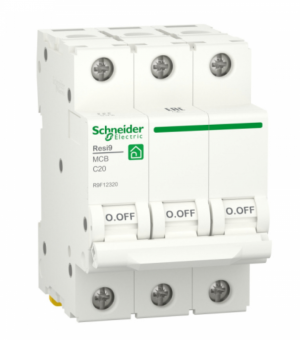 Выключатель автоматический  3П  20А  характеристика С 6000A (АВ) RESI9 Schneider Electric R9F12320