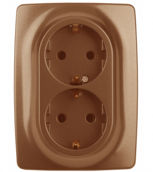 ЭРА  Эра12  Медь  Розетка 2X2P+E Schuko, 16АХ-250В 12-2106-14