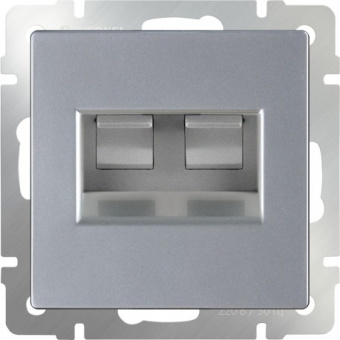 Werkel Серебряный Розетка Механизм 2-местная Ethernet RJ-45 WL06-RJ45+RJ45