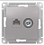 Schneider Electric AtlasDesign Алюминий  Розетка 2-местная компьютерная+ТВ, RJ45+TV, кат.5E, механизм ATN000389