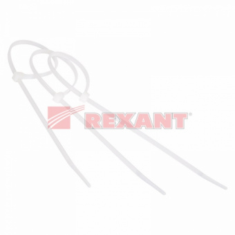 Хомут (стяжка) нейлон  5.0 x 300  бел.  (100шт)  проф.  REXANT 07-1302-1 07-1302-1