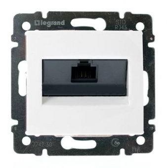 Legrand Valena  Белый Розетка механизм компьютерная 1-местная с захватами RJ45 UTP категория 5е /774230 (кратно 10)