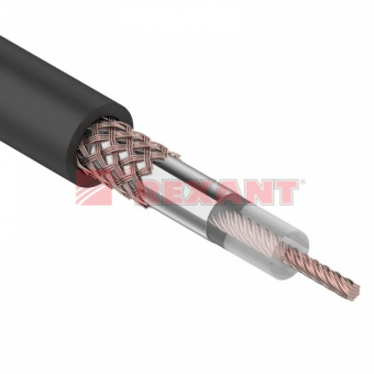 RG-58 A/U (50 Ом), Cu/Al/Cu 64 % (бухта 100 м) черный кабель  (01-2003) 01-2003 REXANT