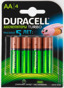 Аккумулятор DURACELL HR6АА BL4  2400/2500 mAh (кратно 4)