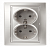 ЭРА  Intro  Plano  Алюминий  Розетка 2X2P+E Schuko, 16АХ-250В, скрытая установка   1-205-03 Б0030070